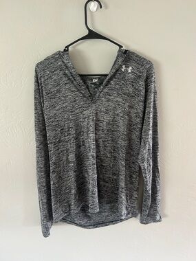 Under Armour Black/Gray Marled V-Neck Hoodie